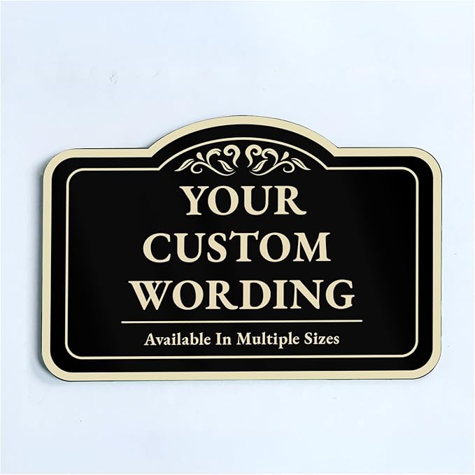 Custom Decorative Outdoor Metal Sign - Personalized Aluminum Driveway Sign, Waterproof, Made in USA - Design 1 Black Charcoal 30x24 In