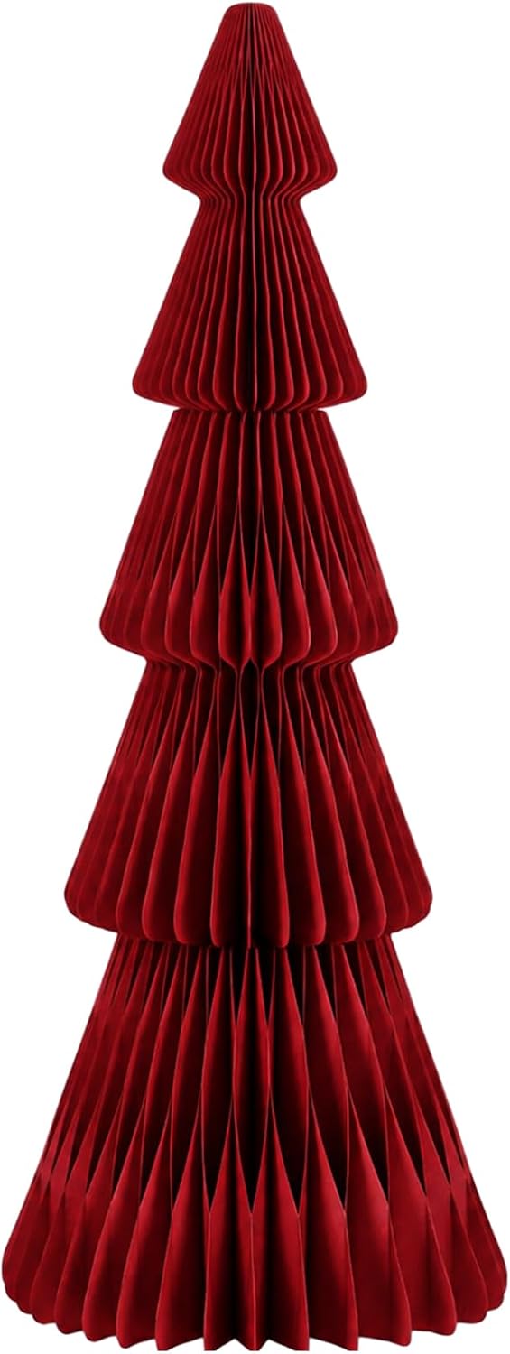 fullhawl 3ft red 3d honeycomb extra large paper on a desk or shelf