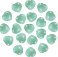 PATIKIL 20 Pcs Natural Heart Shaped Crystal Stone, 0.6 Inch Mini Polished Love Gemstone Crystal, Pocket Rock Engraved Worry Stones for Women Gifts Meditation, Emerald Green