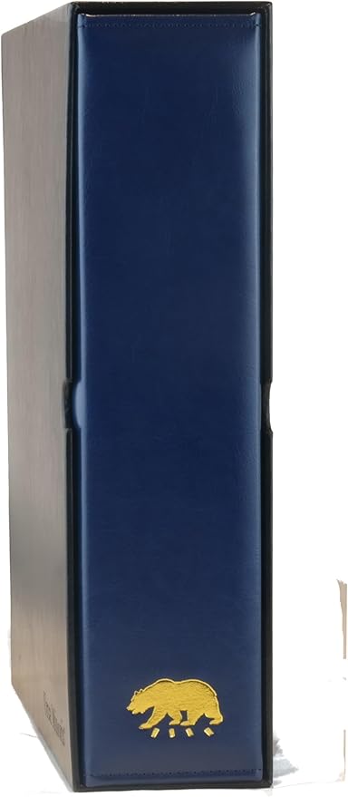 Ursae Minoris Manor Library Deluxe 3 Q-Ring Standard Format Binder for Up to 900 Sports / Trading Cards - Deep Blue with Black Slipcase