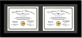 Creative Picture Frames [14x30bk-b Black Horizontal Double Diploma Frame with 2 opening Black Mat, Holds 2-10x12-inch Documents with Wall Hanger
