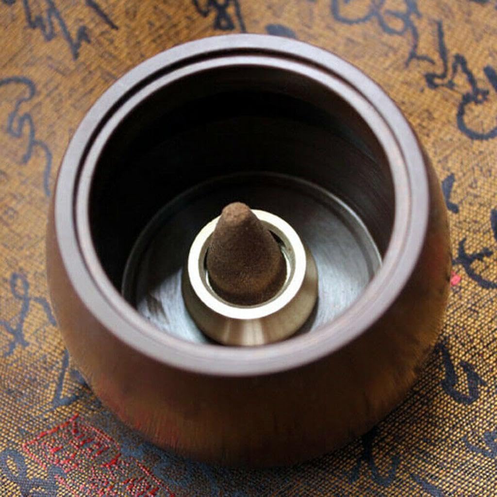 Brass Stable Bowl Type Cones Stick Censer Portable Suitable for Studio Office Living Room Tea