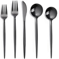 NOCCUR 40-Piece Stainless Steel Black Silverware Set for 8 - Black Utensils Set Include Knives Spoons and Forks for Home&Party