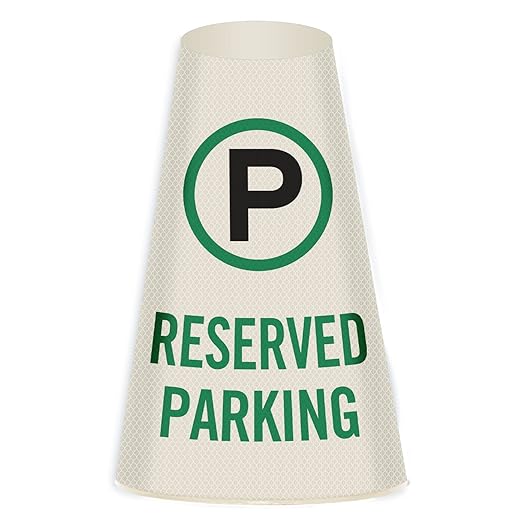 SmartSign “Reserved Parking” Bright Reflective Cone Message Sleeve, [Cone Not Included]