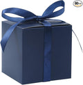 COTOPHER 60pcs Wedding Favor Boxes, Paper Gift Boxes 3x3x3 Inches Small Gift Boxes with Ribbons Small Boxes for Gifts, Crafting, Cupcake, Candy, Bridesmaid Proposal Boxes，Easy Assemble Boxes (Navy)