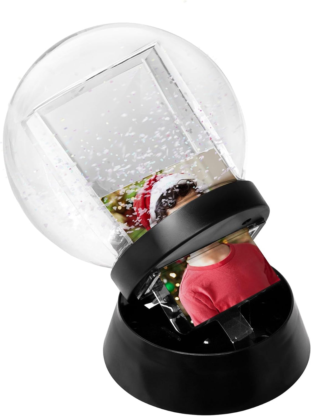 Neil Enterprises Inc. Sphere 2-Photo Snow Globe with Black Base