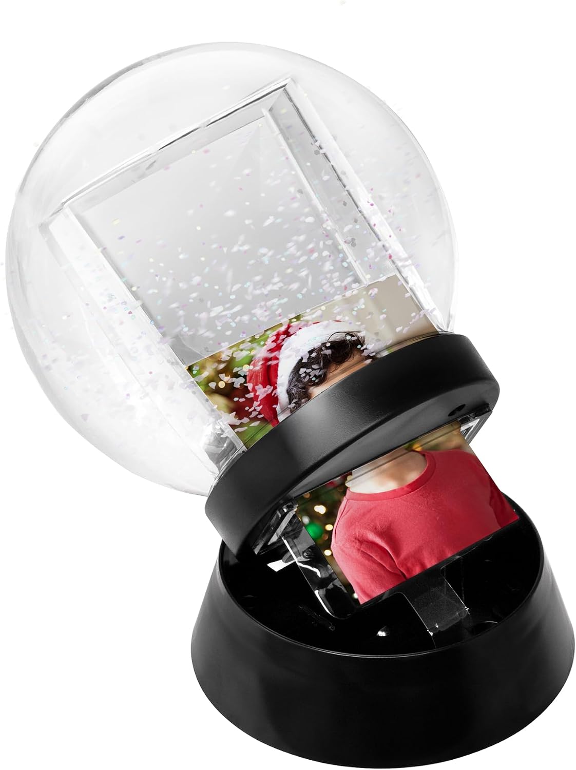 Neil Enterprises Inc. Sphere 2-Photo Snow Globe with Black Base