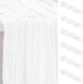 6 Pack White Cheesecloth Table Runner 35x120 Inch 10Ft Rustic Gauze Cheese Cloth Thanksgiving Table Runner Sheer Cheesecloth Table Runners for Wedding Party Bridal Shower Decoration