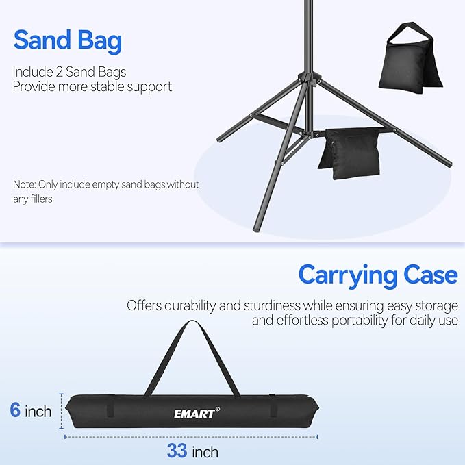 EMART Photo Video Studio 7 x 10ft Green Screen Backdrop Stand Kit, Photography Background Support System with 6 x 9ft 100% Cotton Muslin Chromakey Curtain
