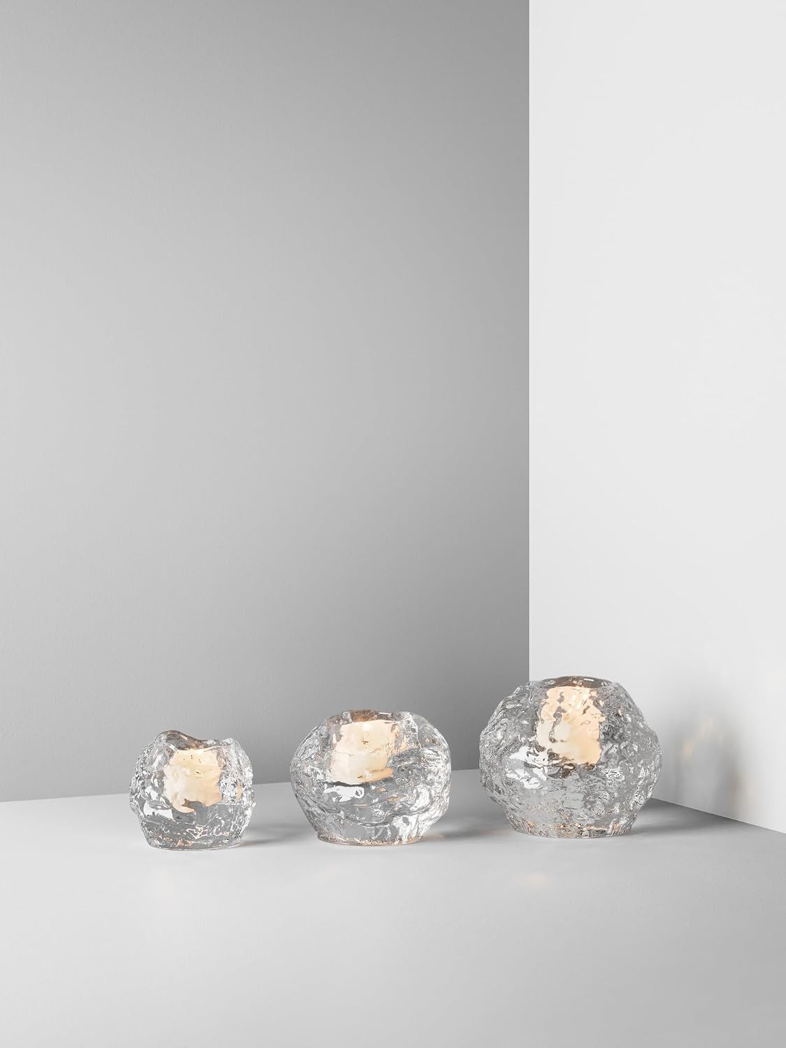 Kosta Boda Snowball Votive, Set of 3