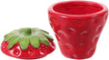 Strawberry Shaped Red Ceramic Candle Holder Cup with Lid Fruitshaped Storage Vessel Playful for DIY Scented Candle Making for Home and Parties