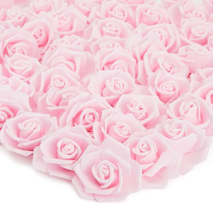 Juvale Wedding Decor Artificial Flowers Carnation Heads - Faux Flowers for Vase, Centerpiece Table Decorations, Wedding Centerpieces & Bridal Bouquet & - Bulk 100 Pack, 3-Inch Diameter, Light Pink
