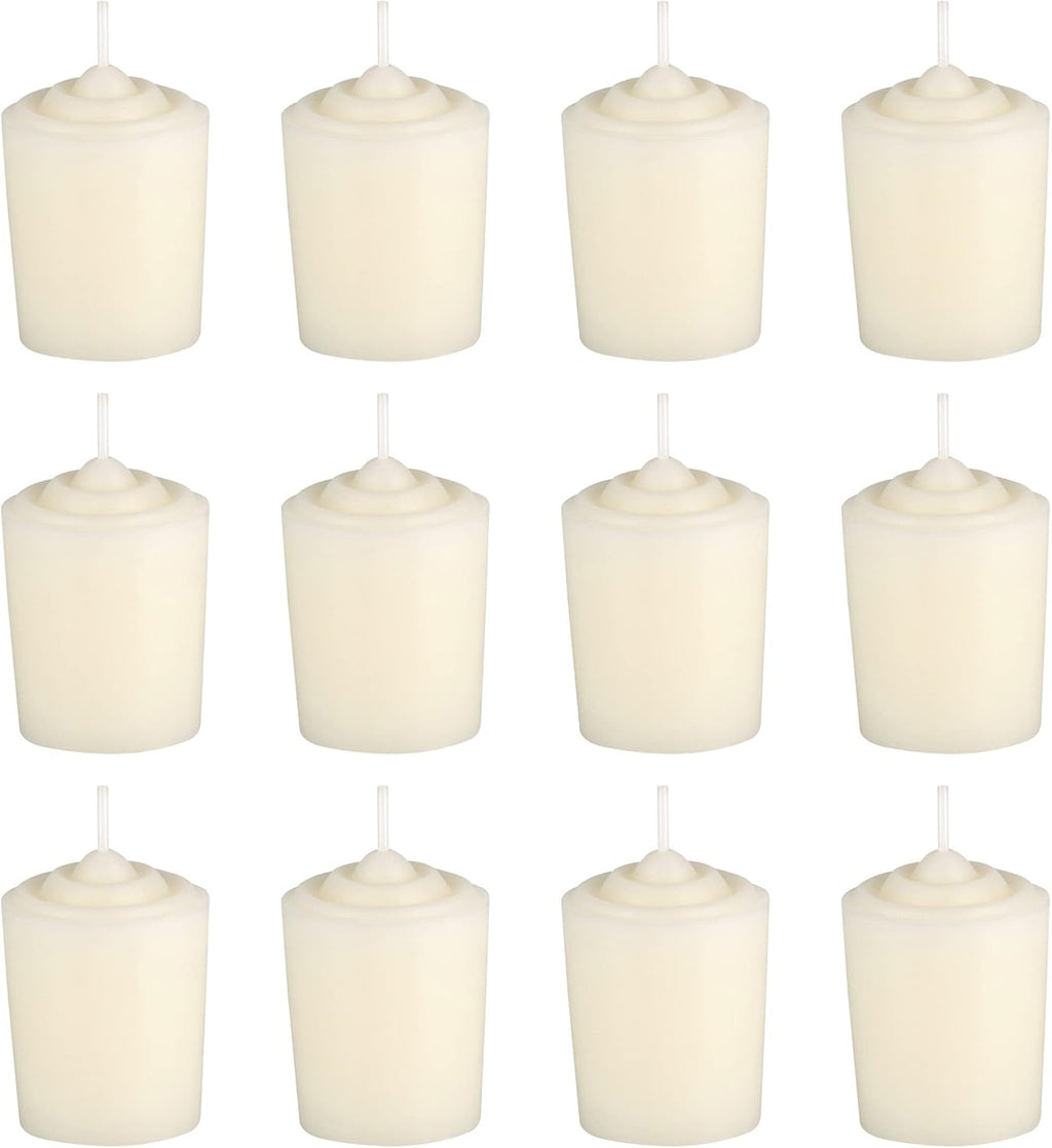 Ivory Unscented 15 Hours Votive Candles Pack of 12