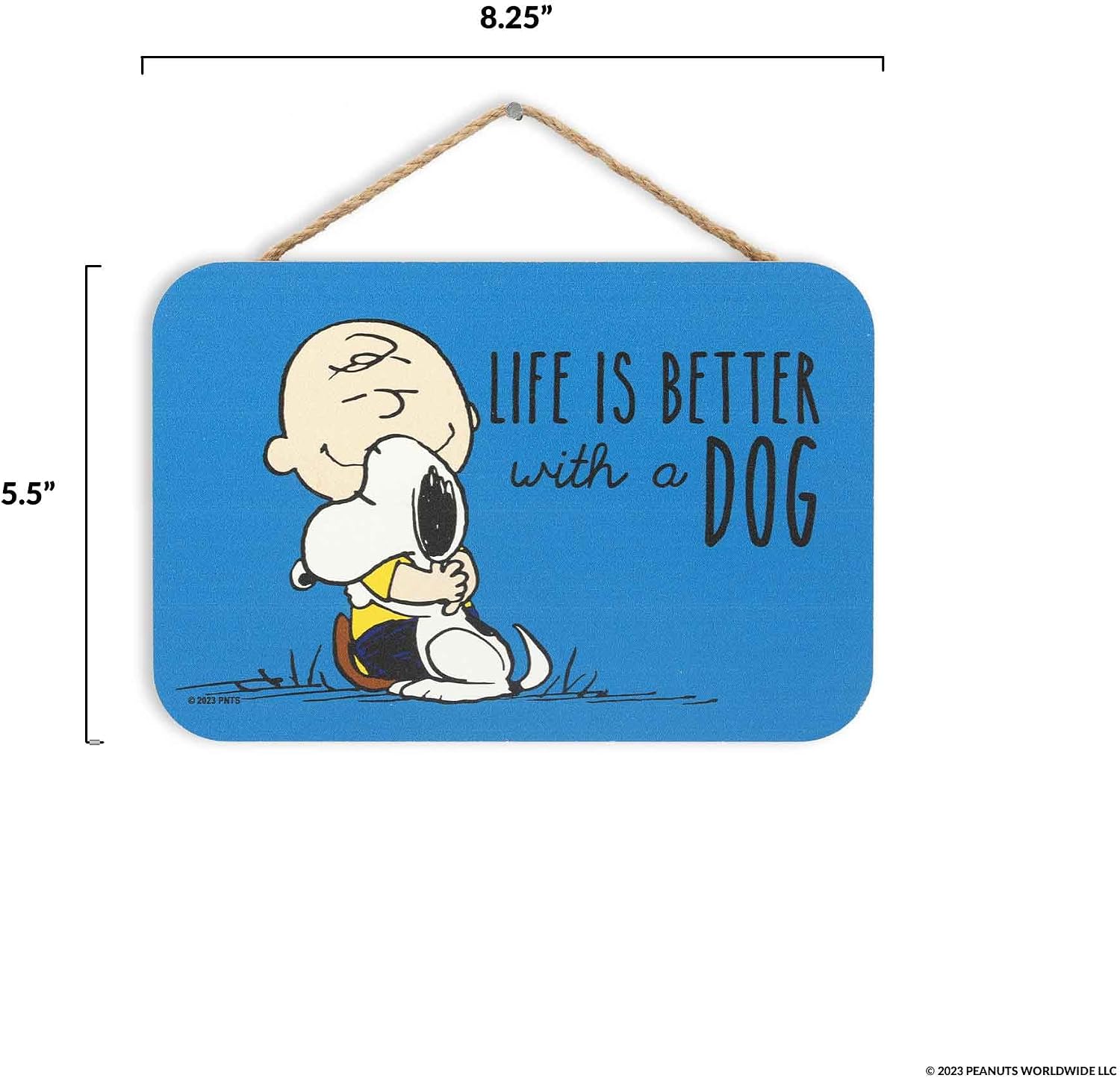 Peanuts Charlie Brown and Snoopy Life Is Better With a Dog Hanging Wood Wall Decor - Cute Snoopy Sign for Home