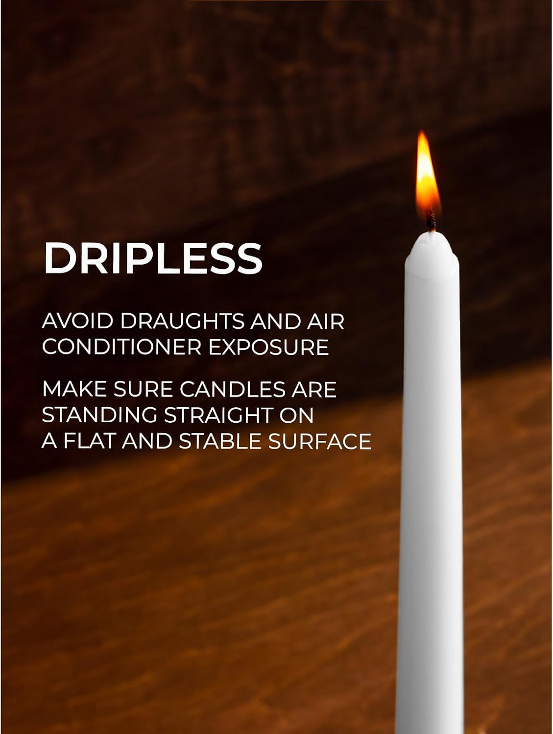 CANDWAX 12 inch White Taper Candles - Set of 4 Tapered White Candle Sticks Ideal for Christmas Decor - Unscented Dripless Smokeless Long Burning Tall Candles - Christmas Candlesticks for Home Decor