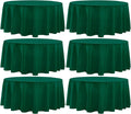 Round Tablecloth 120 Inch 6 Pack Dark Green Tablecloths Washable Decorative Linen Polyester Table Clothes Cover for Dining Table Banquets Buffet Parties and Wedding