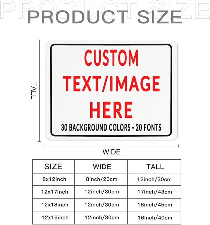 Custom Sign Personalized Custom Metal Sign, Customize For Office, Business, Workplace, Office, Home, Delivery Signs 12x17