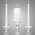 Irenare Unity Candles with Holder for Wedding Ceremony Wedding Decortions Accessories Glass Candle Holder Pillar Candle for Formal Events Church(Classic Style)