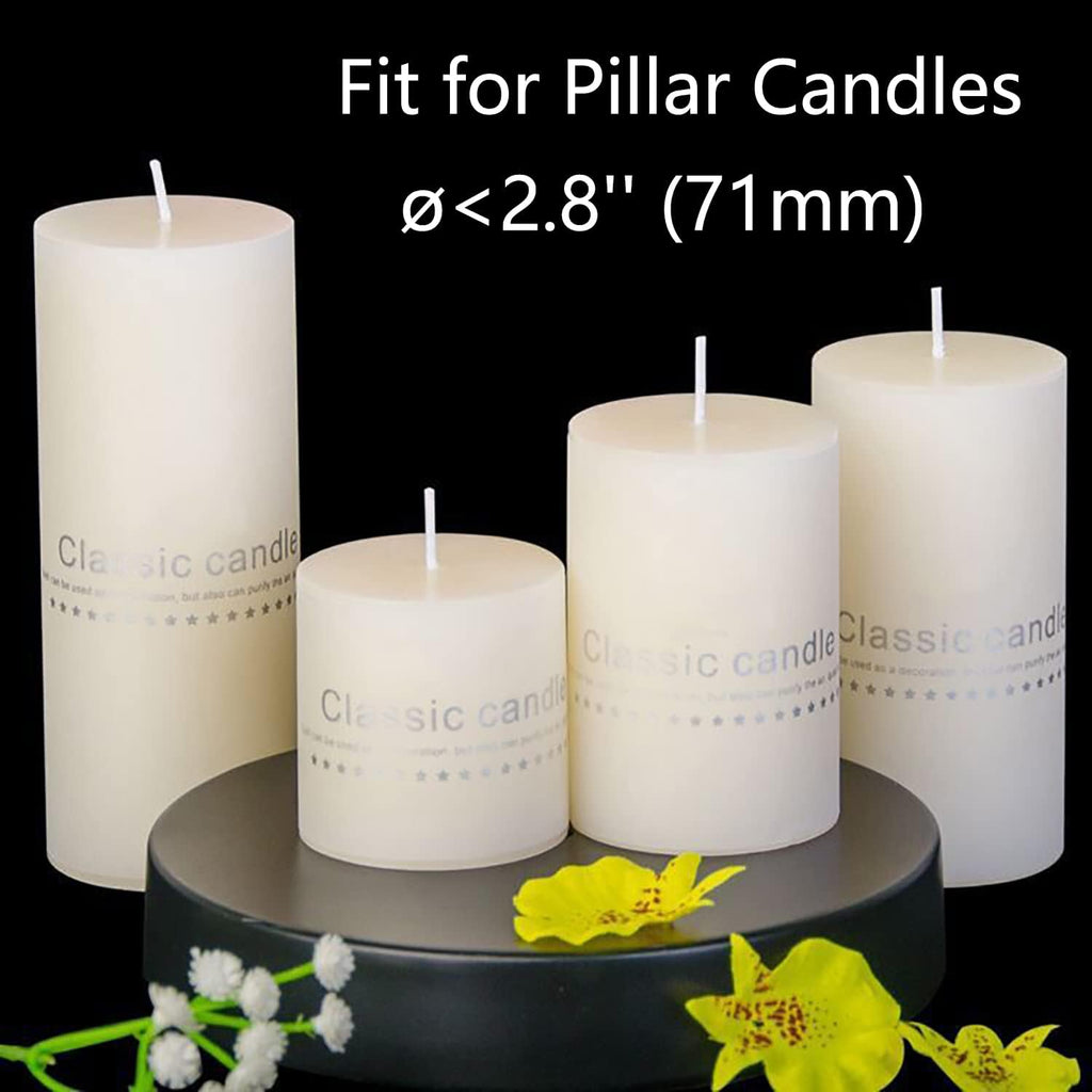 Pillar Candle Holders Stands Set of 2, Candle Holders for Pillar Candles Decorative Candlestick Holder for Fireplace, Home Decor, Dinning, Party, Wedding, Matte Black, 6.2" & 8.7"