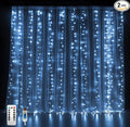 2 Pack Fairy Curtain Lights, 300 LED Upgraded Tangle-Free Hanging Lights with Remote, USB Plug in String Lights for Wall Window Wedding Party Xmas Home Décor - 9.8 x 9.8 Ft, Cool White