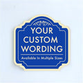 Custom Decorative Outdoor Metal Signs - Aluminum, Personalized Driveway Signs, Waterproof Made in USA, Blue Steel 18x18 Inch