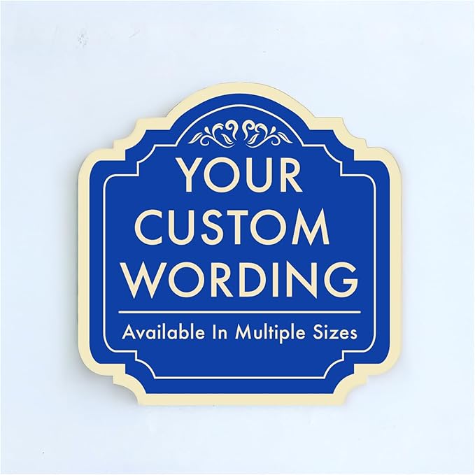 Stylish Blue Aluminum Metal Signs, 24x24, Personalized Driveway Sign Customization, USA Made