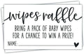 50 Wipes Raffle Ticket Cards - Baby Shower Game - Modern Script Design