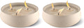 TIKI Citronella Candle 2-Pack – 7-Inch White Wax Bowl with Concrete Finish – Outdoor Decorative Candles for Patio, Deck, Garden, Backyard & Camping