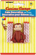 Curious George Cake Topper with 6 Candles | Premium Quality, Perfect for Children's Birthday Parties, Unique