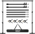 Pipe and Drape Backdrop Stand Kit, 6.5ft x 10ft Adjustable Photo Background Stands with Metal Flat Base for Photography, Birthday Parties, Wedding, Video Studio