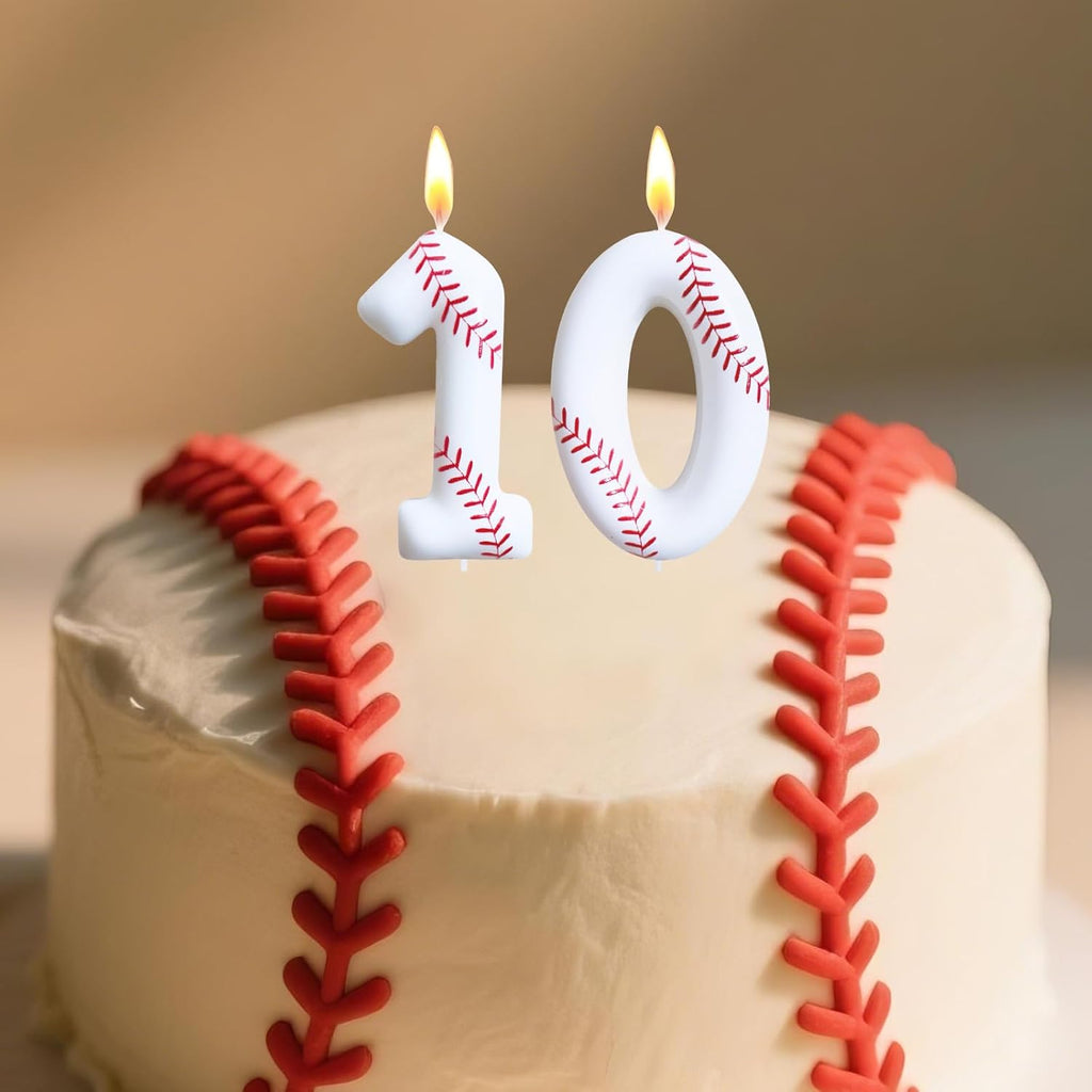 Baseball Birthday Number Candles for Cake White Number 1 Rookie of The Year 1st Birthday Candle Baseball Cake Topper for Baseball Birthday Party Decorations