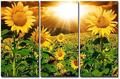 sunflower wall art canvas print sunrise picture, 3, main product view