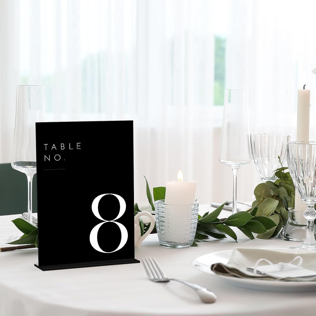wedding black table numbers 1-30 with stands, 5"x7", package contents
