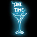 Tini Time LED Neon Sign, Martini Neon Sign for Bars, Elegant Cocktail Glass Neon, Martini Cocktail Bar Wall Decor, Bar Wall Art, Pub neon, 16.5"x8.7", Ice Blue