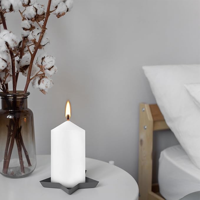20-Pack 2 x 4 Long Burning Unscented White Tall Pillar Candles - Perfect for Home, Weddings and Special Events.