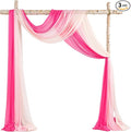TINGE TIME 3 Panels Wedding Arch Draping Fabric, 30" x 20ft Hot Pink Chiffon Fabric Drapery Sheer Backdrop Curtain for Weddings Ceremony Party Decoration,Wedding Arch Drapes for Weddings Ceremony