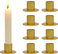 Gute Taper Candle Holder, Candle Holders for Pillar Candles, Matte Gold Candlestick Holder Centerpieces for Home Decoration, Wedding Anniversary, Party, Housewarming Gifts,Set of 8,Round