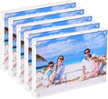 Premium Acrylic Photo Frame 4x6-5 Pack Gift Box Package, Clear Free Standing Desktop Magnetic Frame Double Sided Best Gift for Family, Perfect Decorate Birthday Wedding Party