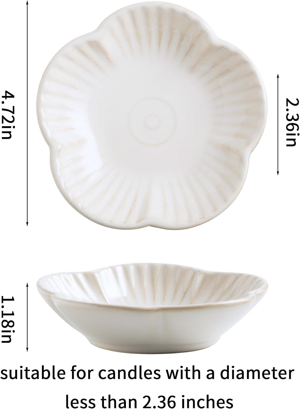 BEUNAIZER Ceramic Pillar Candle Holder, 4.7 in Round Plate Tray for Decor | Works with tealights, flameless pieces, jars or palo santo for flexible styling during dinners, parties or quiet routines.