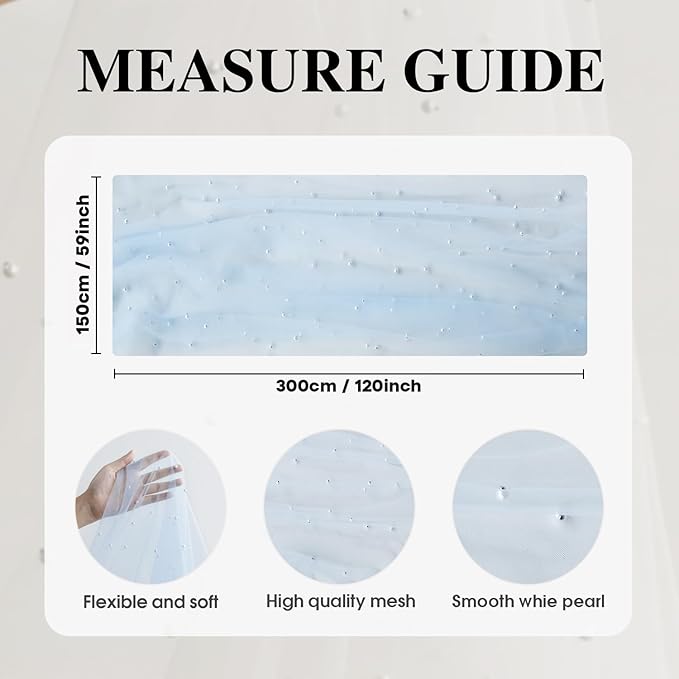 Artoid Mode Pearl Blue Gauze Table Runner 59x120 Inch , Seasonal Sheer Kitchen Dining Holiday Wedding Birthday Baby Shower Table Decor for Home Party