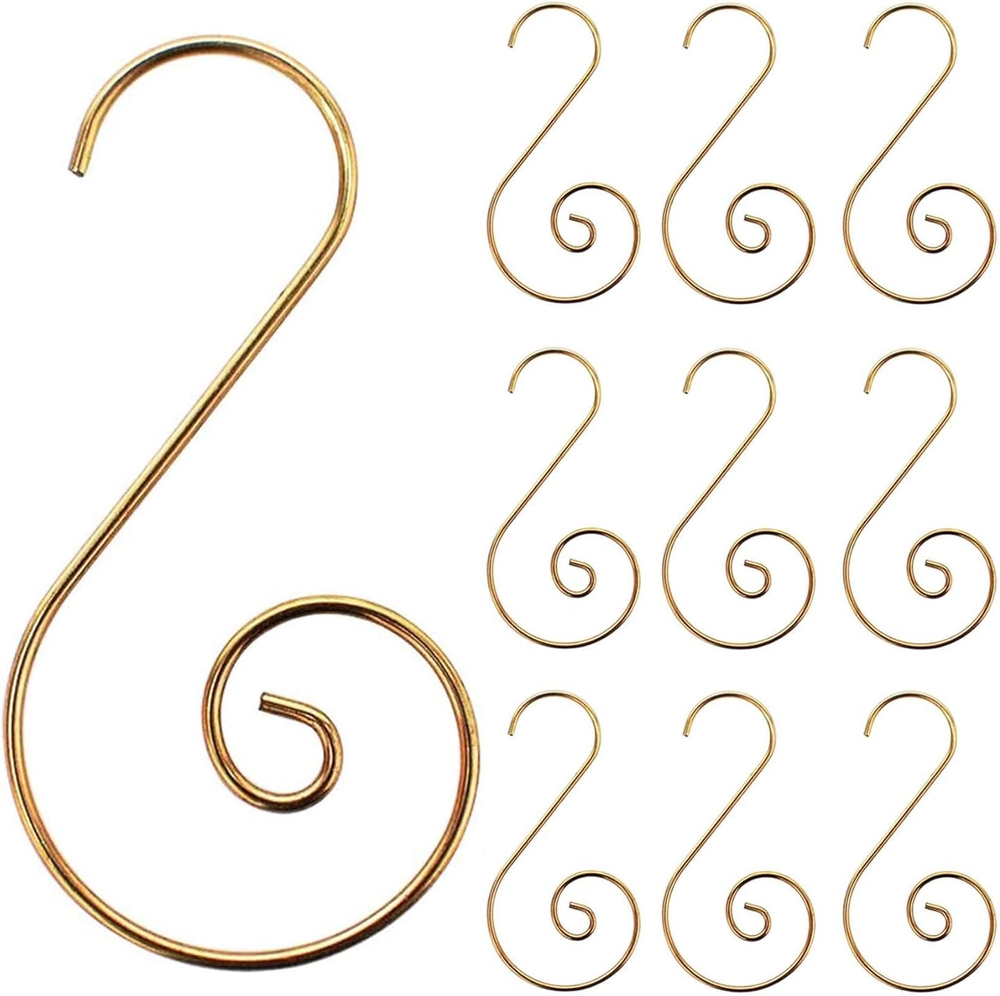 40Pcs Gold Christmas Ornaments Hangers Hooks for Christmas Tree Baubles, String Lights – Reusable Swirl S Hooks for Easy Xmas Art Craft Decorations