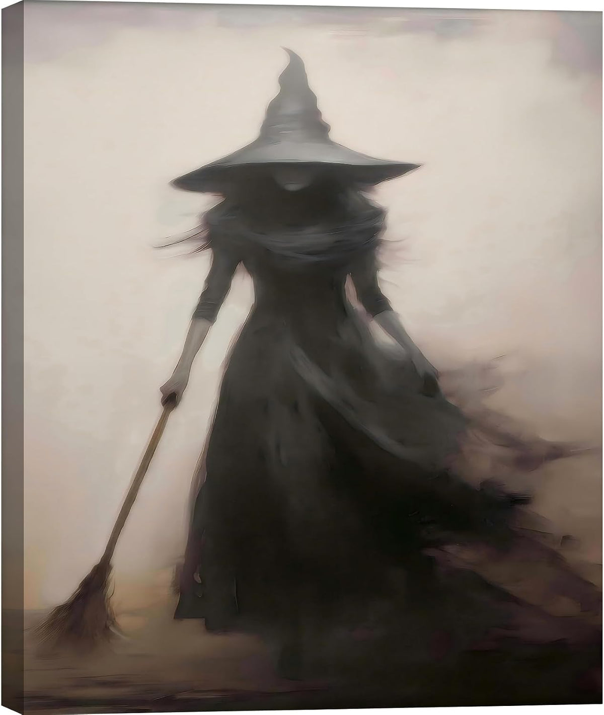 FLZYKGPA Dark and Moody Canvas Wall Art 20x30, Vintage Rustic Witch with Broo...