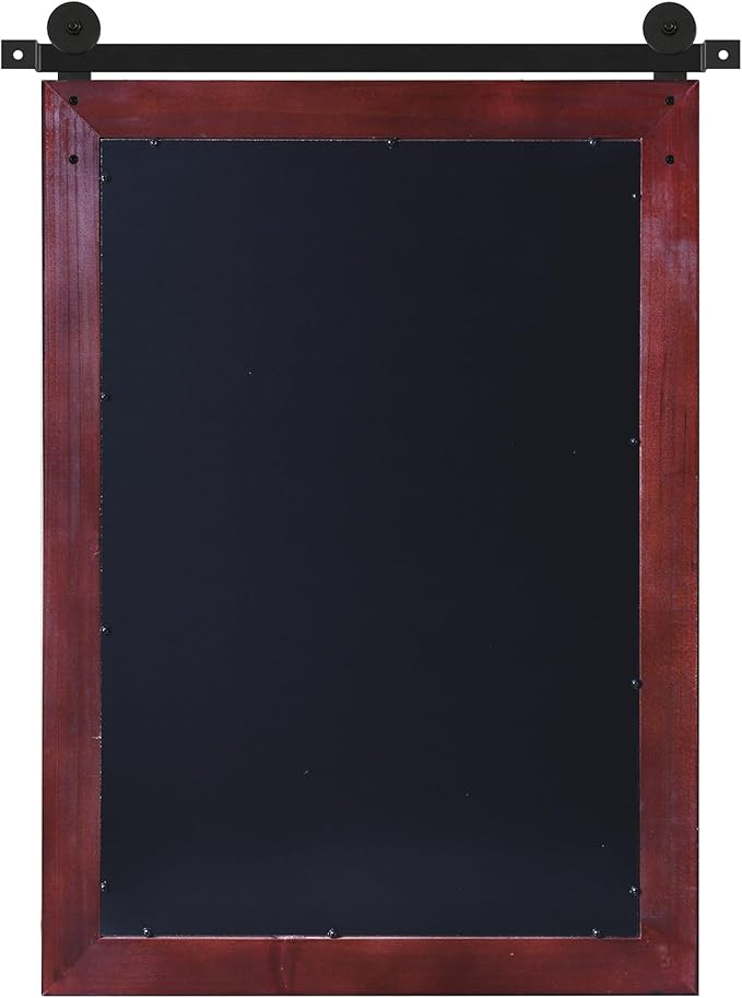 COGOOD Farmhouse Barn Door Mirror - 21 x 30 Rustic Wood Framed Wall Mirror for Bathroom, Living Room, Entryway Wall Decor (Espresso)