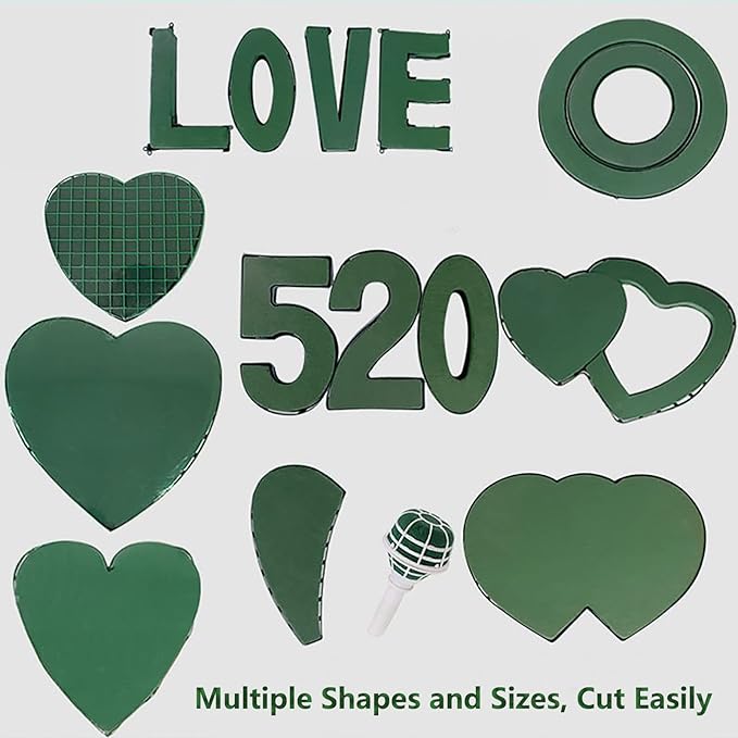 Floral Foam Blocks for Fresh and Artificial Flowers, 6 Pcs Each 8" L x 4" W x 2.8" H Wet and Dry Green Florist Foam for Weddings, Birthday Parties and Holiday Decorations