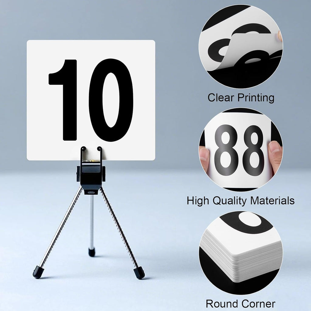 100 Pcs Table Numbers 1-100, Plastic Double Sided Table Number Cards, 4x3.7 Inch Number Signs for Wedding, Restaurant, Reception, Party, Anniversary, Event