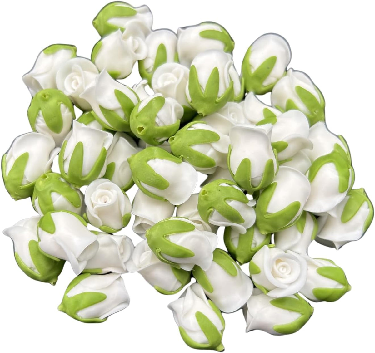 medium clay rose flower beads for jewelry making, main product view