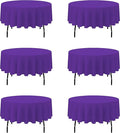 BRILLMAX 6 Pack Purple Round Tablecloths 90 Inch - Circle Bulk Linen Polyester Fabric Washable Table Cloth Cover for Wedding Reception Banquet Birthday Party Buffet Restaurant