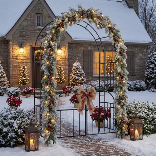 7ft garden arbor with gate, garden arch trellis on a desk or shelf