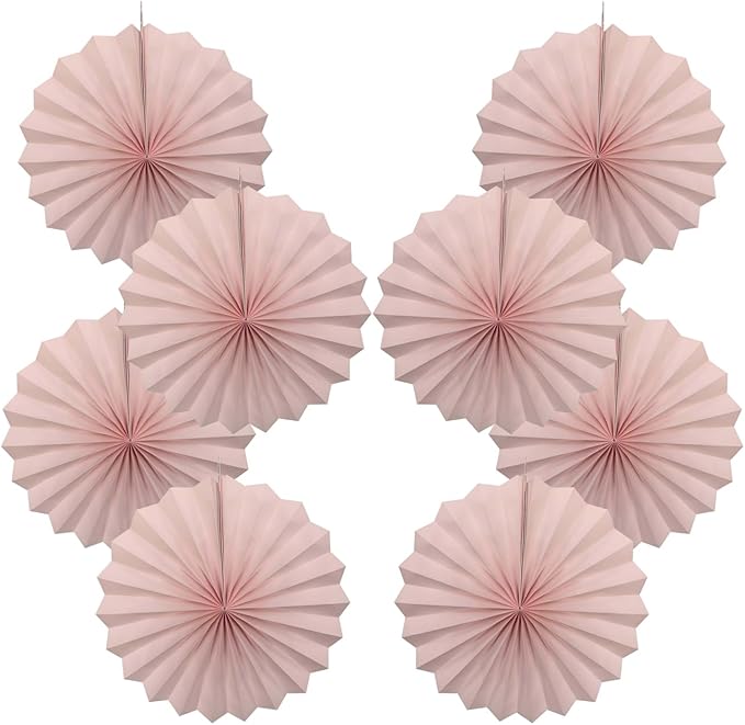 Pink Birthday Decorations,DIY Pink Paper Fans Hanging Decoration ,Party Supplies Party Fans 12in, Pink Christmas,Wedding Graduation Events Accessories 30 Color DIY Set (Baby Pink)
