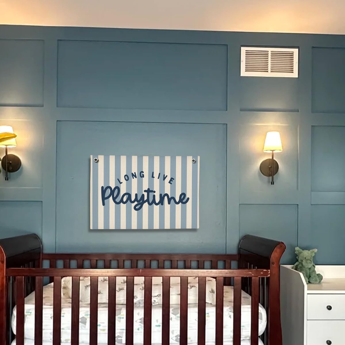 Playroom Wall Decor, Toddler Playroom Decor Hanging Linen Banner,Play Room Wall Decor for Nursery Nursery, 20x30 Inch